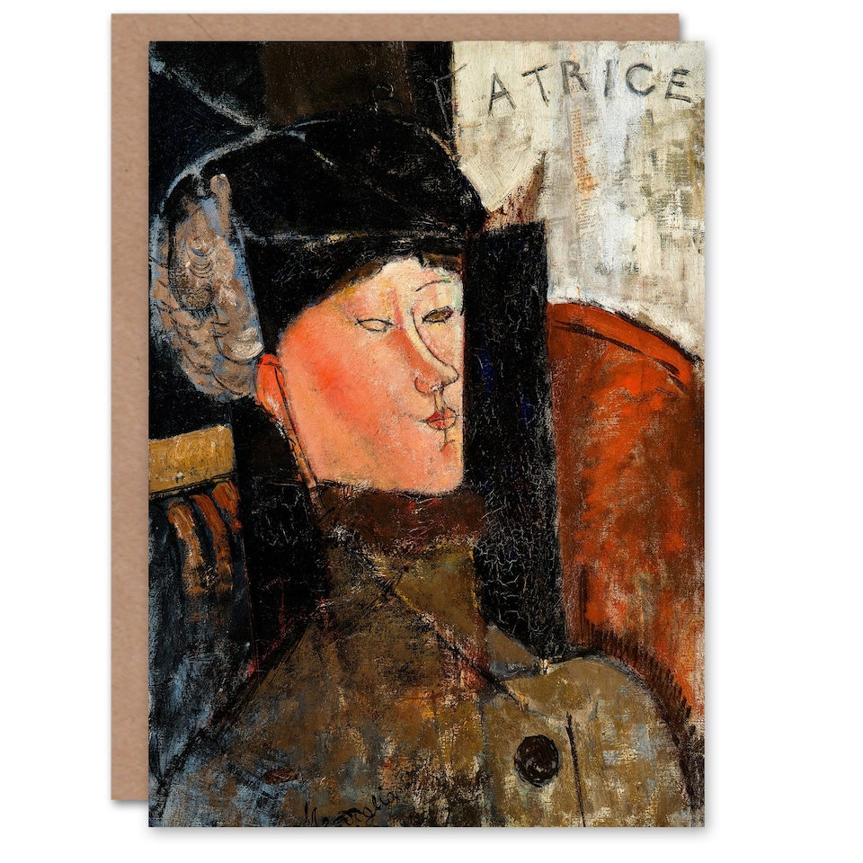 image 1 of Amedeo Modigliani Art Card Portrait of Beatrice Hastings