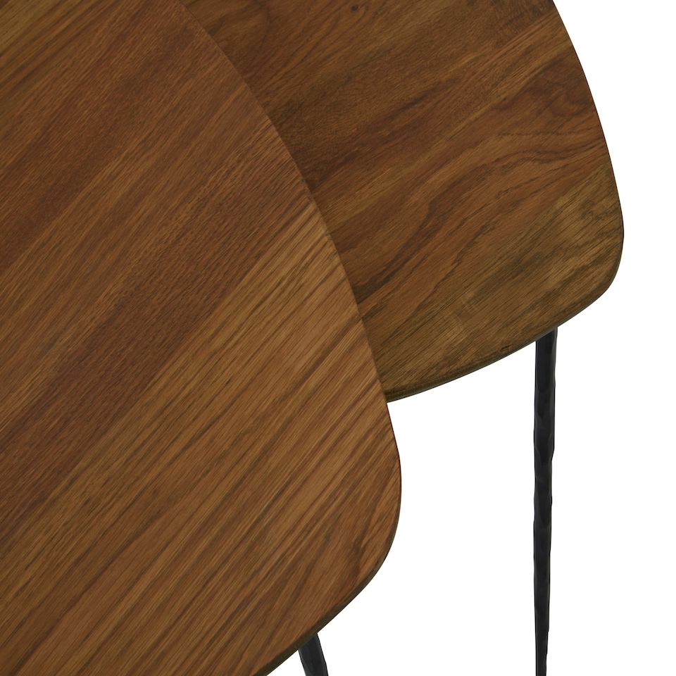 image 1 of Interiors by Premier Stylish Set Of 2 Nesting Side Tables, Functional Small Table For Livingroom, Versatile Side Table By Couch Brown