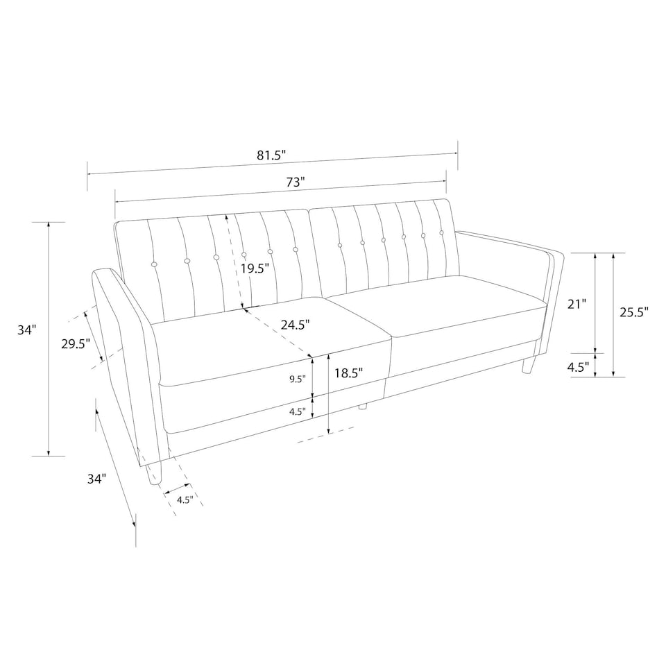 image 1 of Pin tufted transitional Sofa Bed velvet blue Blue | BLUE