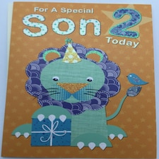 Cute Special Son 2nd Birthday Greeting Card boy