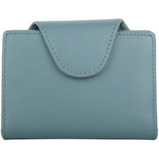 Slim Line Genuine Soft Leather RFID Protected Credit Card Holder Purse Blue | Aqua