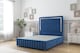 image 1 of Sloomy Boston Chrome Navy Plush Divan Bed Base 2 Drawers Left Side With 26 Inch Strutted Headboard & 12 Inch Matching Footboard | Blue | Navy | Single | 1