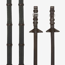 LeMieux Soft Rubber Reins with Stoppers Silver | Cob