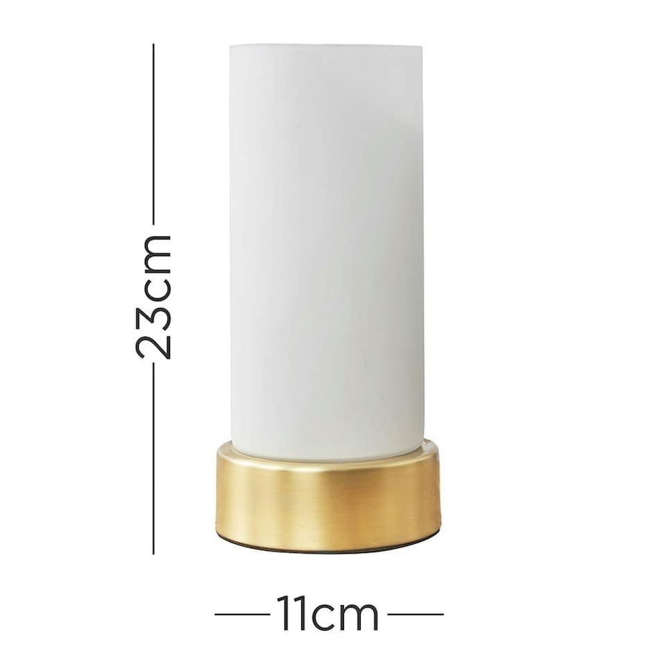image 1 of ValueLights Dimmable Brushed Gold Table Lamp and E14 Candle LED 5W Warm White 3000K Bulb