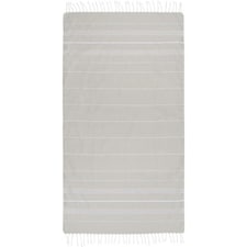 Anna Hammam Striped Cotton Beach Towel - Beige - One Size