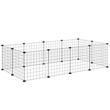 PawHut DIY Pet Playpen Metal Wire Fence Guinea Pig Small Animals Cage 12 Panel