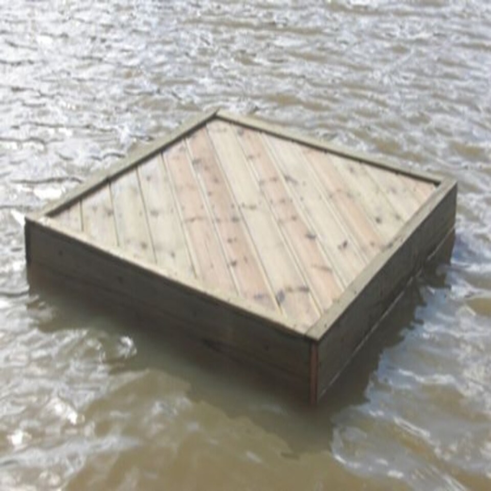 image 1 of Medium Square Duck Float, Waterfowl Platform, Floating Waterfowl Pontoon Brown | One Size
