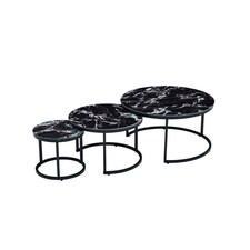 Small Side Table Home ESPRIT Black 80 x 80 x 1 cm N/A