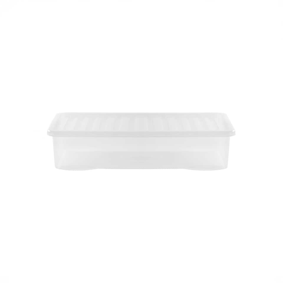 image 1 of Wham Crystal 5 x 42L Stackable Plastic Storage Boxes with Lids Clear Clear
