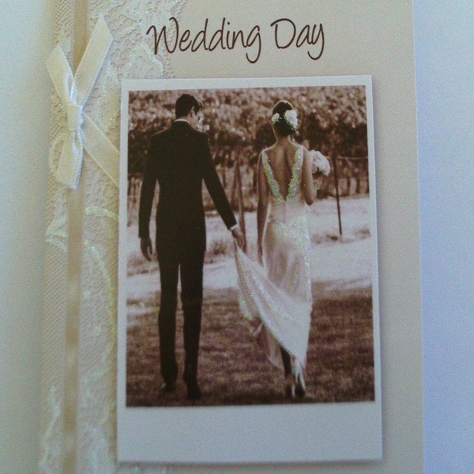 image 1 of Photographic Bride & Groom Wedding Day Card