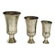image 2 of Reza Oversized Antique Planters - Set of 3 Silver