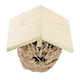 image 2 of Homescapes Wooden Bird Box with Seagrass Birdnest Multi