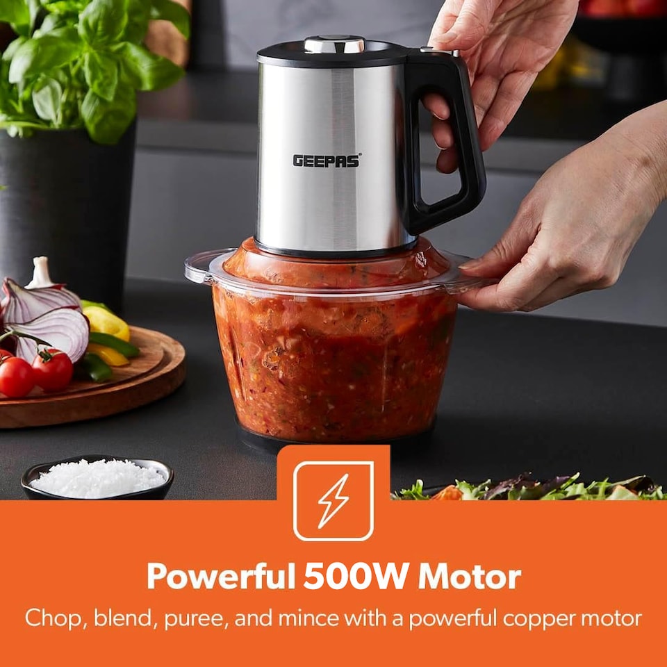 image 1 of GEEPAS 1.2L Mini Food Processor 500W