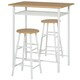 image 1 of HOMCOM 3-Piece Dining Set with 2 Matching Chairs and 1 Table, White and Oak