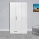 image 4 of Adore Matt White 3 Door 1 Drawer Combi Wardrobe with Shelves White