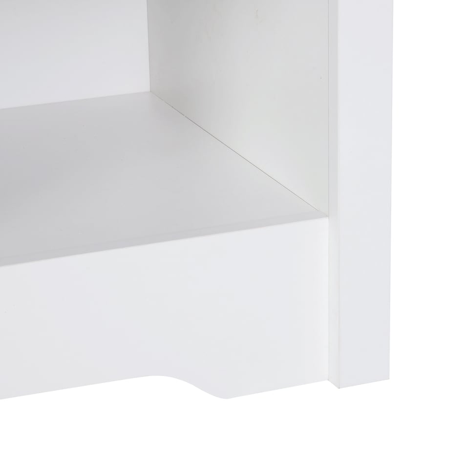 image 1 of HOMCOM Modern Bedside Table, Nightstand with Drawer Shelf, End Table for Living room, Bedroom White