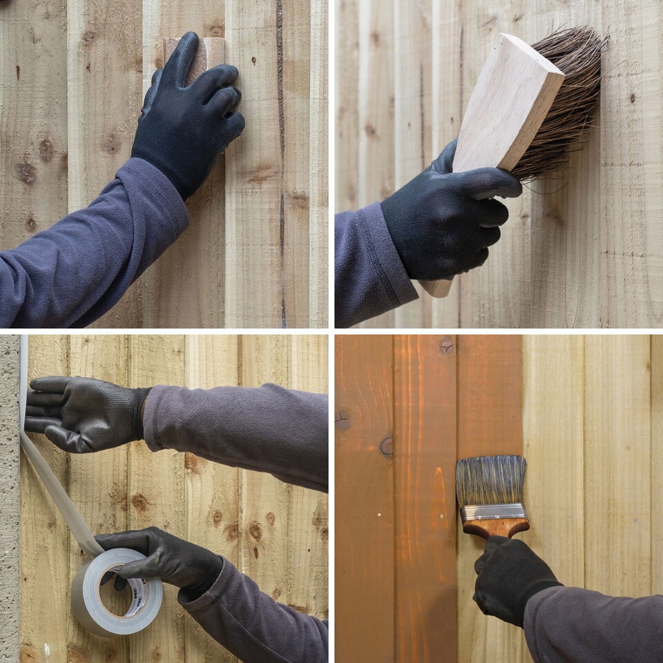 image 1 of Roxil Wood Stain Preserver (1L Autumn Gold) - 5 Year Protection for Indoor & Outdoor Decking, Fence, Shed, Furniture.5 m Coverage
