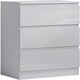 image 4 of FWStyle Carlton 3 Drawer Chest Of Drawers - White Gloss Front