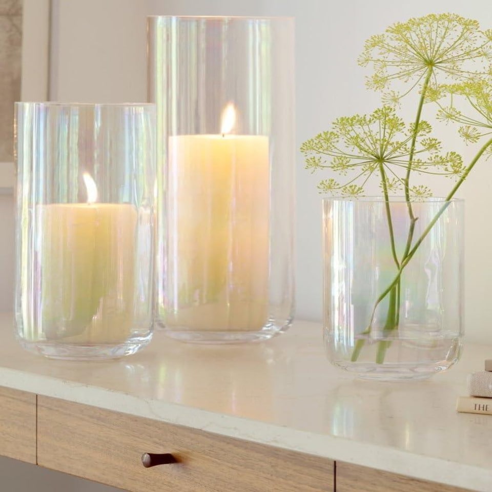 image 1 of LSA Pearl Candle Holder with Candle 28.5cm