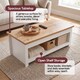 image 4 of Vida Designs Arlington Top Coffee Table Shaker Side Living Room Table, White & Oak
