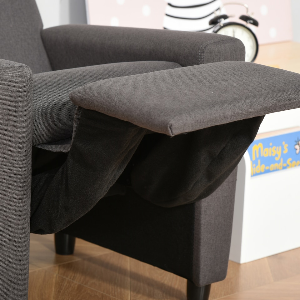 image 1 of HOMCOM Kids Armchair Children Recliner Sofa Lounger Chair w Footrest | Grey | One Size