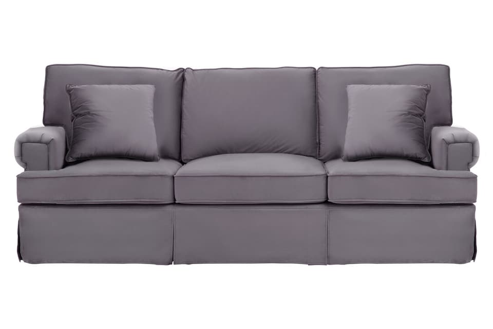 image 1 of Ralph Three Seat Grey Velvet Sofa