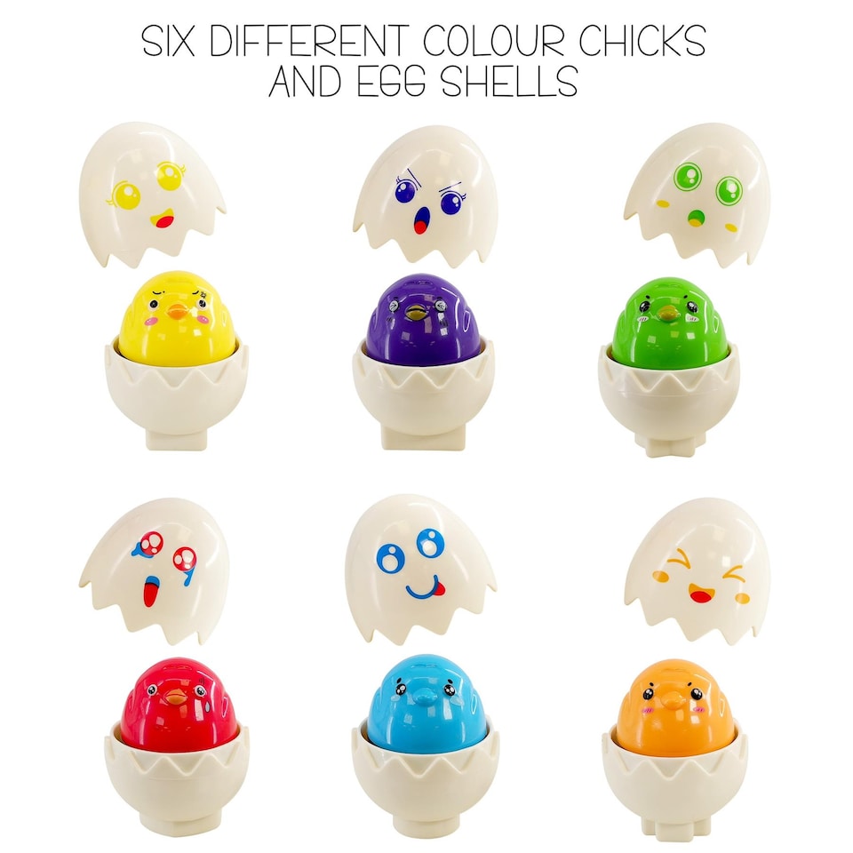 image 1 of The Magic Toy Shop Squeaky Matching Eggs Colour Shape Sorter Toy for Toddlers Babies