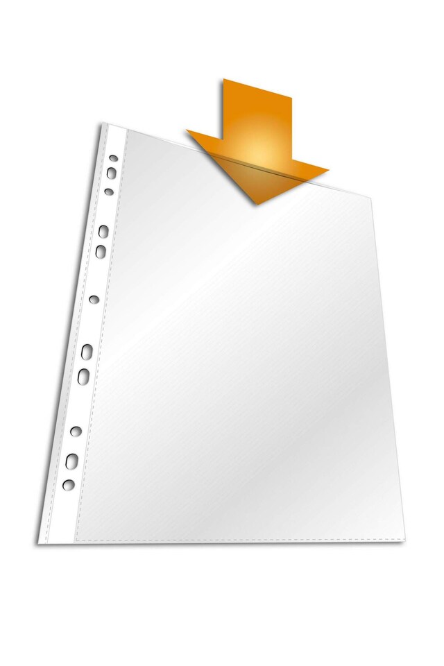 image 1 of Durable Transparent Punched Pockets Sleeve Wallets | 100 Pack | A4 Clear