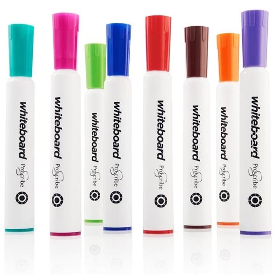 image 1 of Pack of 8 Intense Colour Dry Wipe Whiteboard Markers by Pro:scribe
