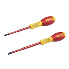 Stanley Hand Tools Fatmax Vde Insulated Borneo Pz Scewdriver Set, 2 Piece - Multi Colour - One Size