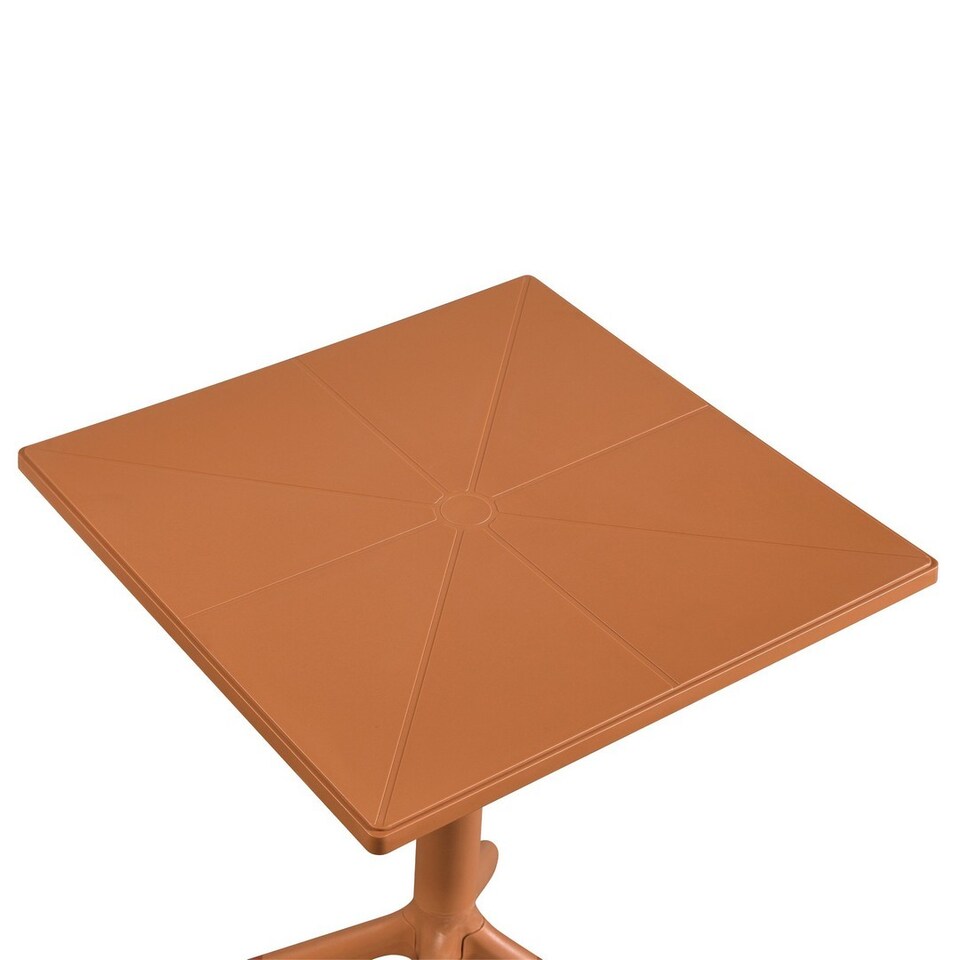 image 1 of Square Bistro Garden Table - Plastic - L60 X W60 X H75 cm - Terracotta - Flat Packed