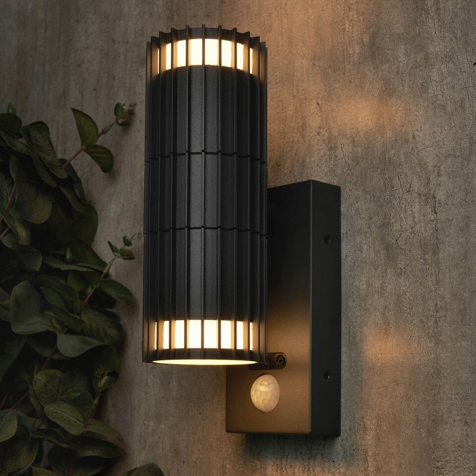 image 1 of BHS Zeb Outdoor Up and Down Wall Light with PIR Sensor, Anthracite