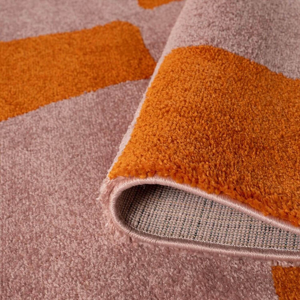 image 1 of The Rugs Joli Collection Chequered Soft and Dense Pile Living Room and Bedroom Floor Rug