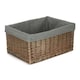 image 2 of Extra Large Antique Wash Grey Cotton Grey Lined Willow Storage Baskets | Grey | Grey