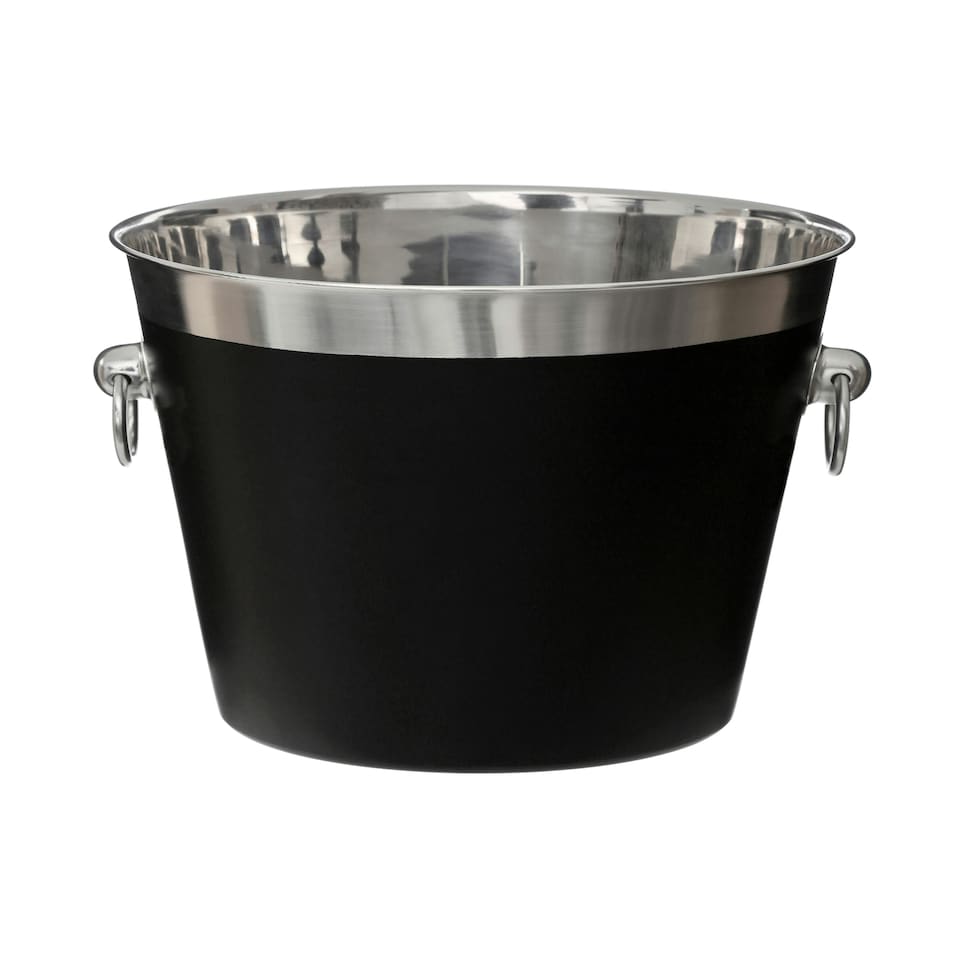 image 1 of Black Enamel Champagne Bucket
