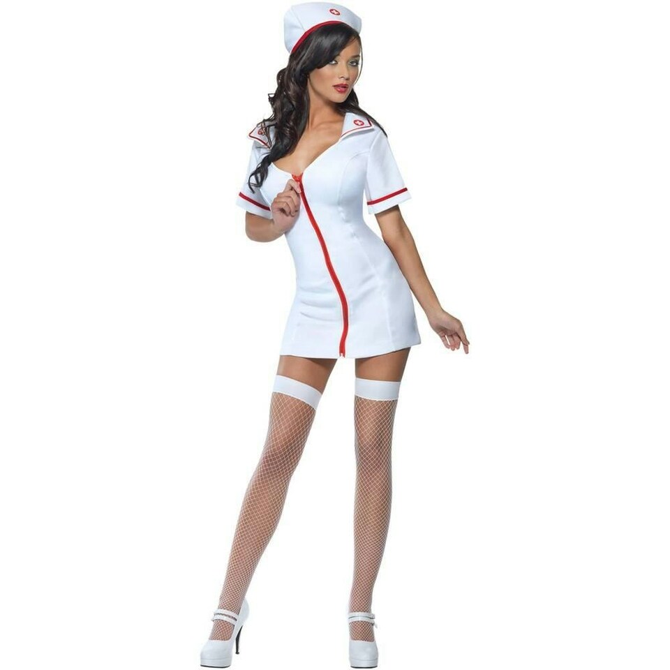 image 1 of Fever Womens/Ladies No Nonsense Nurse Costume Set - White/Red - M M