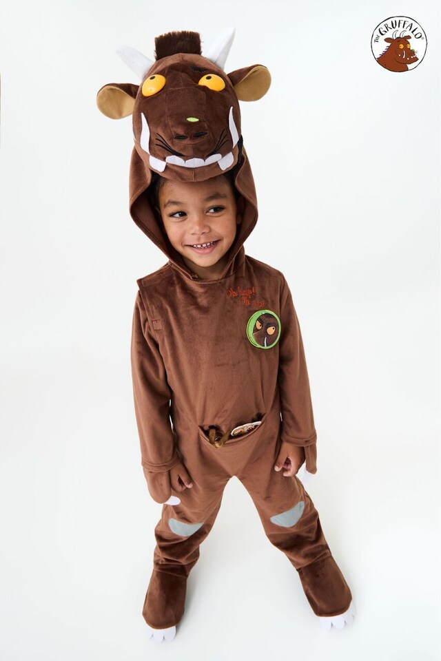 image 1 of Officially Licensed Gruffalo Unisex Kids Full Suit Costume - World Book Day, Dress-Up, and Role Play - Ages 3-8 | Brown | Brown | 6-8 years