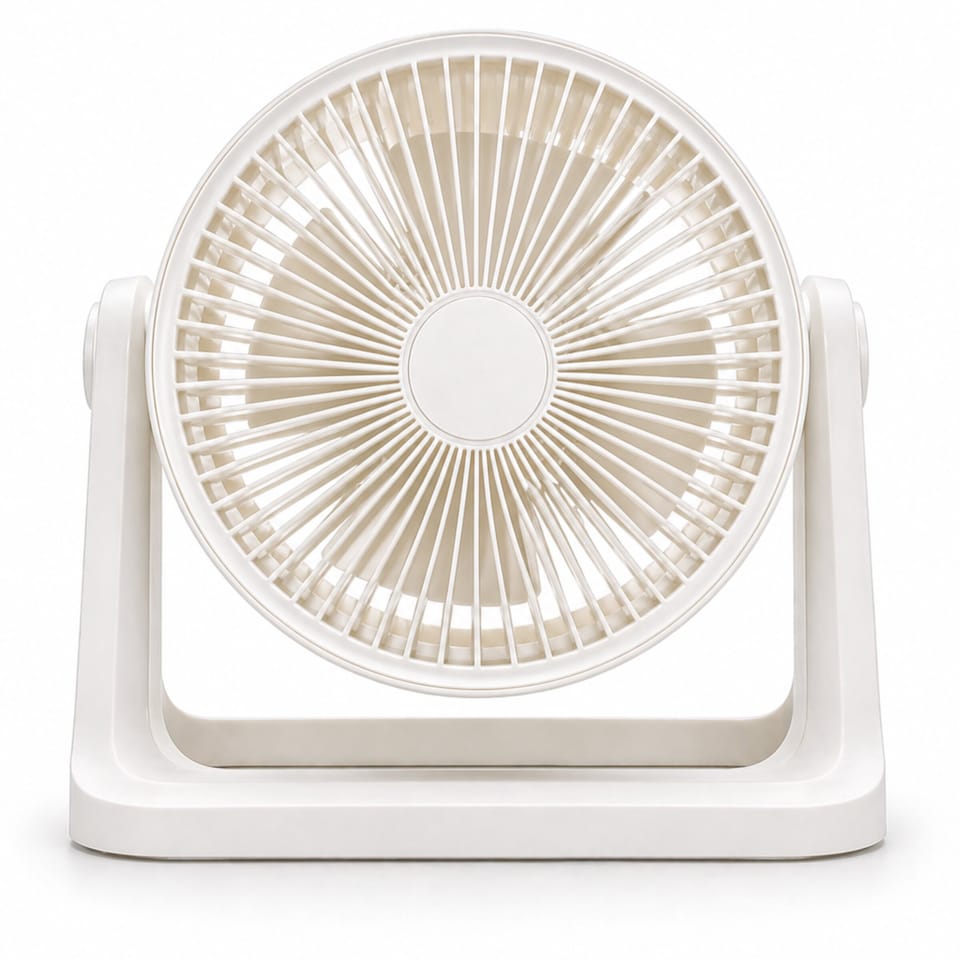 image 1 of EMtronics 9" Turbo Table Fan with 115° Tilt, 3 Speeds & Quiet Operation - White