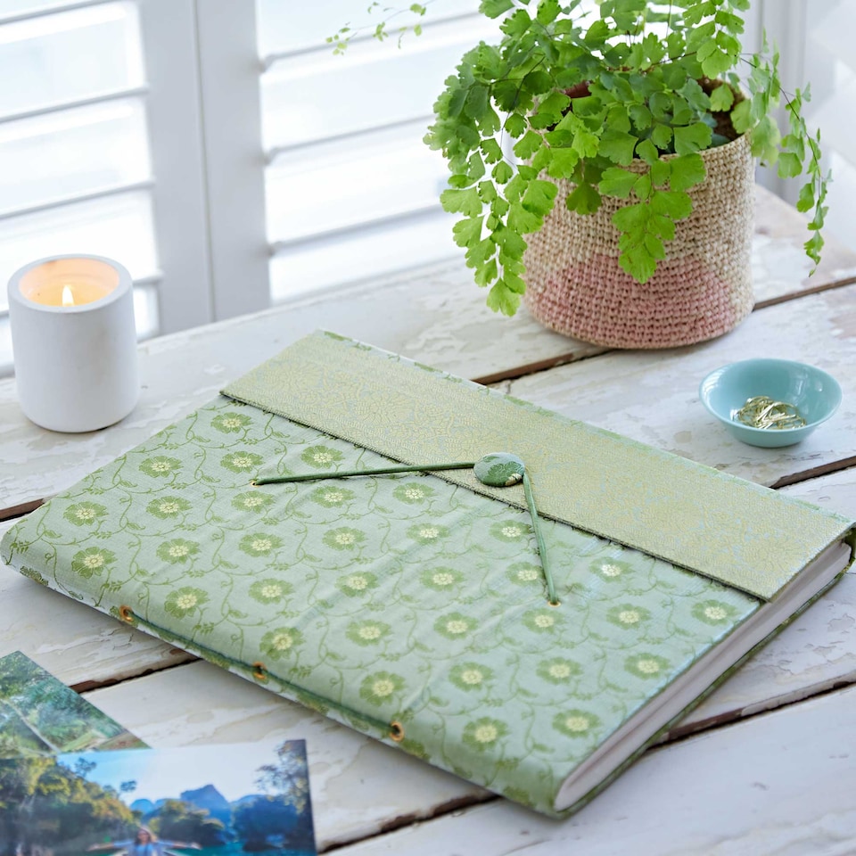 image 1 of Extra Large Sari Fabric Photo Album