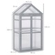 image 3 of Outsunny 80x47x138cm Wood Cold Frame Greenhouse for Plants PC Board Orange