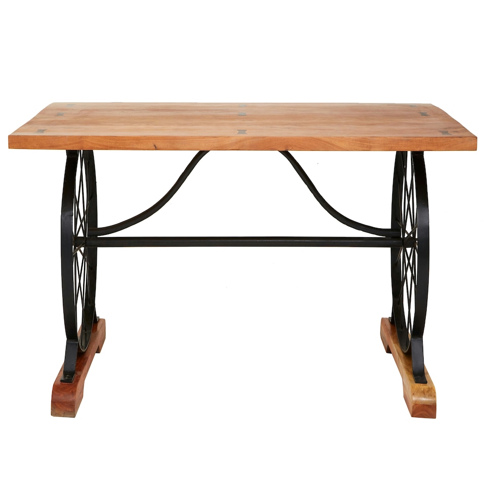 image 1 of Interiors by Premier Distinctive Sturdy Acacia Wood Dining Table For Livingrooms, Unique Rectangular Wooden Table For Patio Brown