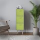 image 3 of Grey 3-Tier 3-Drawer Cube Shelving Unit with Scandinavian Legs | Green | Green & Pine | 1