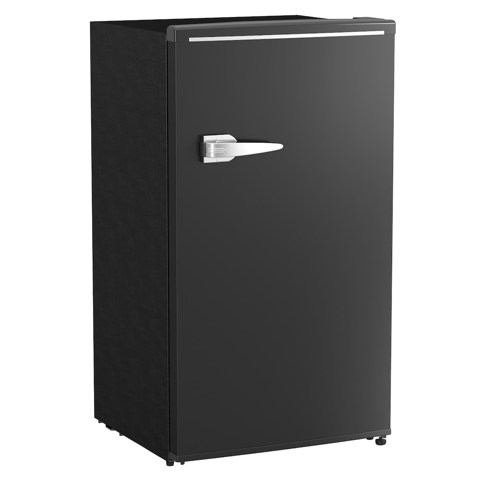 image 1 of HOMCOM Under Counter Fridge, 85L Retro Freestanding Refrigerator with Chiller Box, Adjustable Thermostat, 2 Removable Glass Shelves, Interior Light, E Rated, 40dB Low Noise, Black | Black