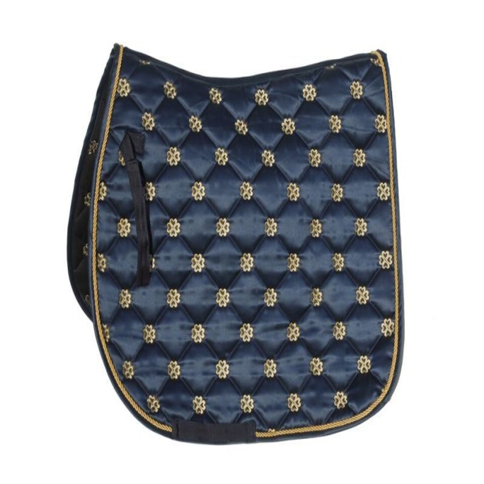 image 1 of Rhinegold Lucky Clover Satin Saddle Pad Black | Size: Pony
Colour: Black