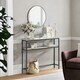 image 2 of Industrial Slim Console Table With 2 Shelves Marble Effect White White