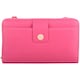 image 1 of Lorenz Womens Faux Leather Attachable Strap RFID Purse Wallet Clutch | Pink | Magenta
