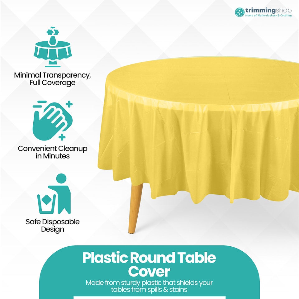 image 1 of Disposable Plastic Table Cover, Waterproof Tablecloth - 84 Inch