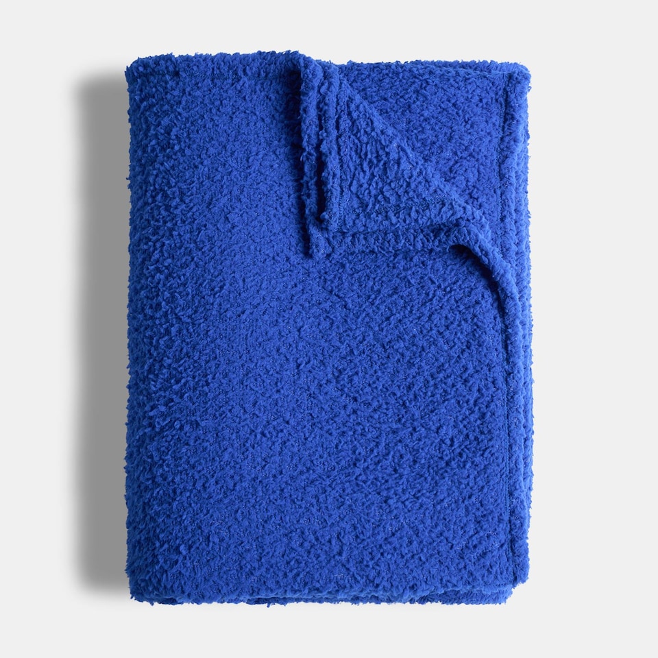 image 1 of OHS Teddy Fleece Large Throw Blanket | Blue | Cobalt - 150CMx200CM