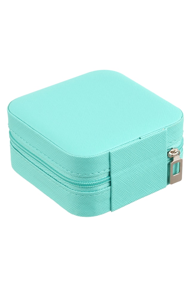 image 1 of Living and Home Portable Jewelry Organizer Box with Multiple Compartments-Green | Green