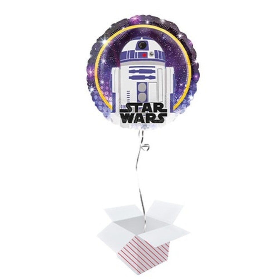 Star Wars R2-D2 Round Foil Helium Balloon - Inflated Balloon in a Box